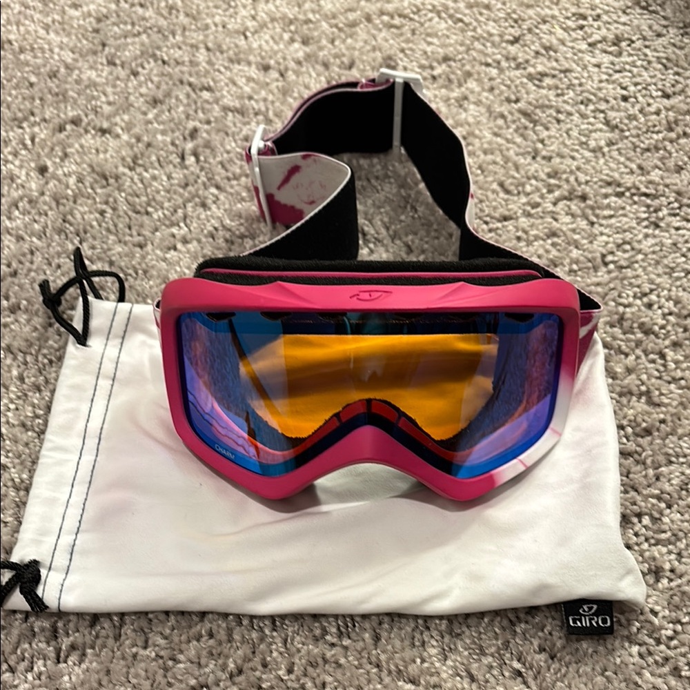 Giro Pink Goggles with Blue-Tinted Lens
